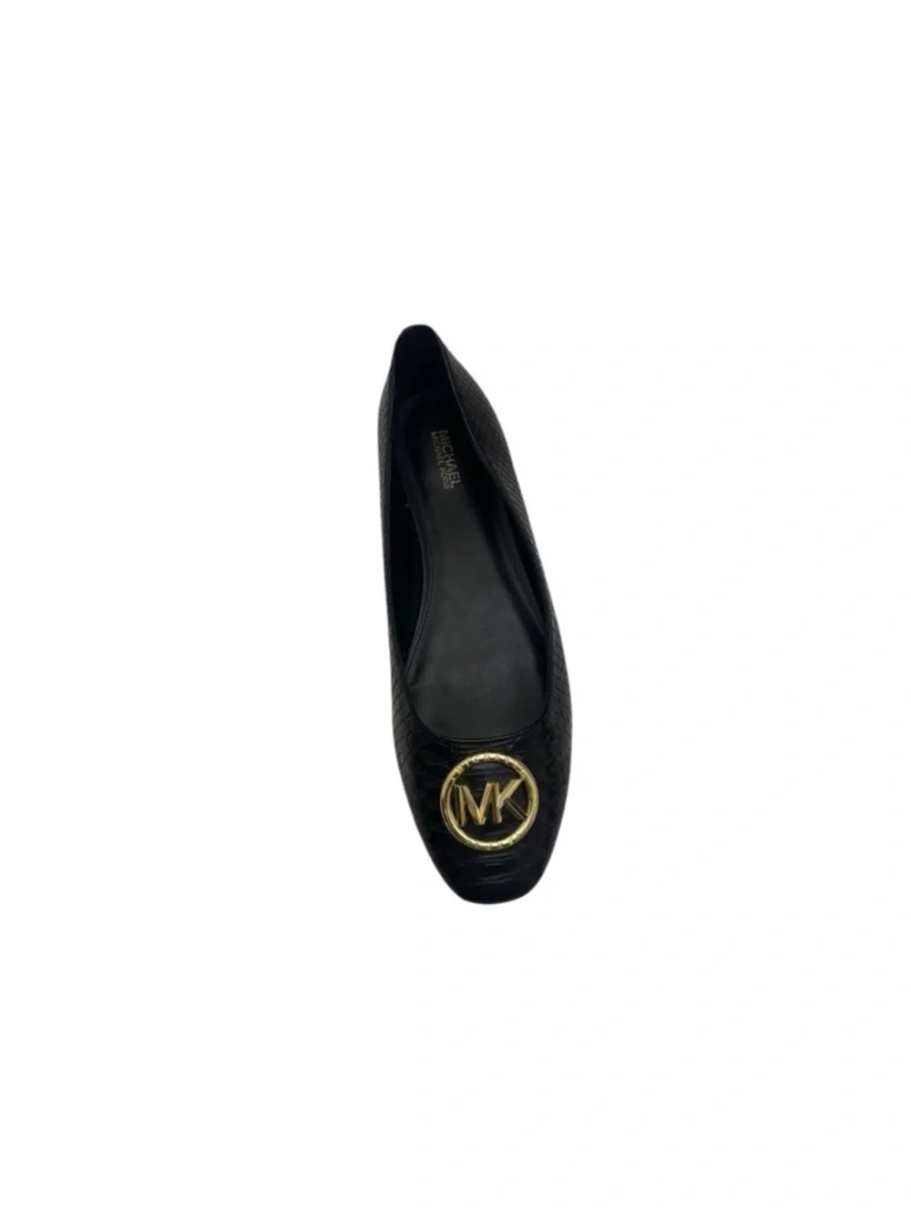 Micheal Kors NWOT classic black faux snake print man made ballet flat shoes 9 - Picture 6 of 14